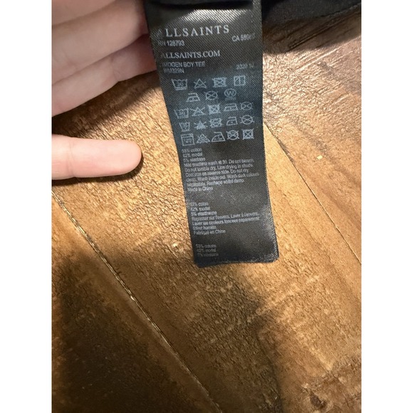 All Saints women's Medium/large black short sleeve cotton tee basic casual - Picture 6 of 9